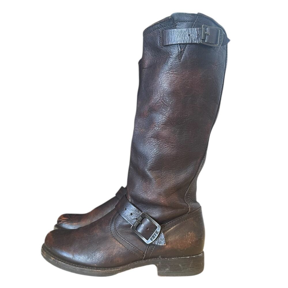 Frye Vintage Brown Leather Knee High Veronica Slouch Boot Size 7.5 - Picture 10 of 10